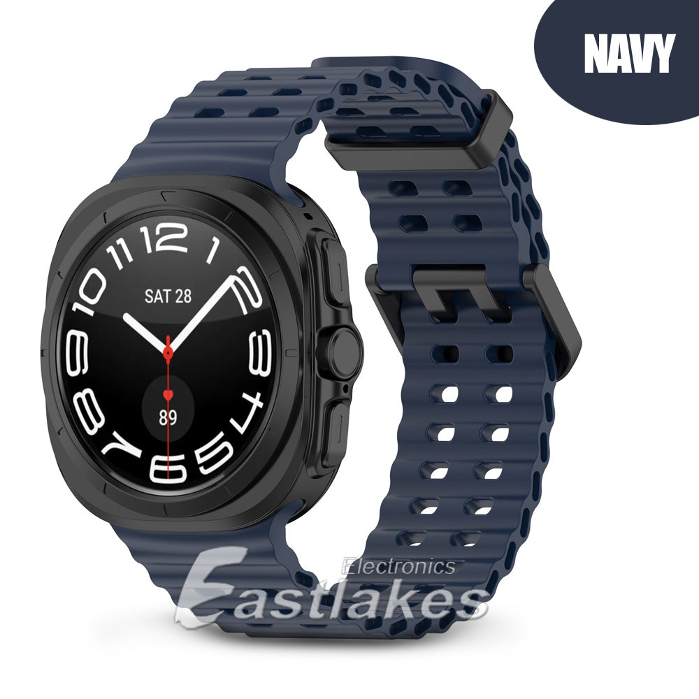 Samsung Galaxy Watch Ultra 47mm Silicone Sport Watch Strap Band Navy Blue - Eastlakes Electronics